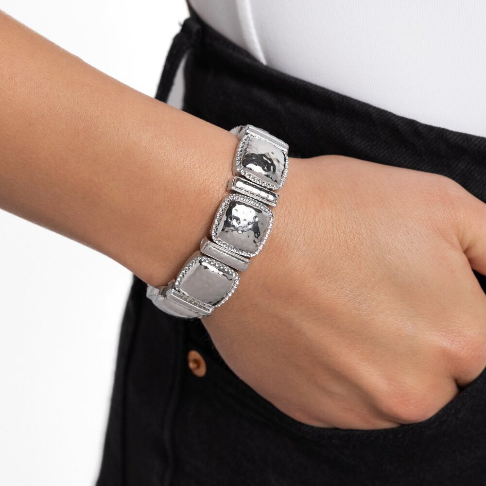Textured Tranquility - Silver Bracelet